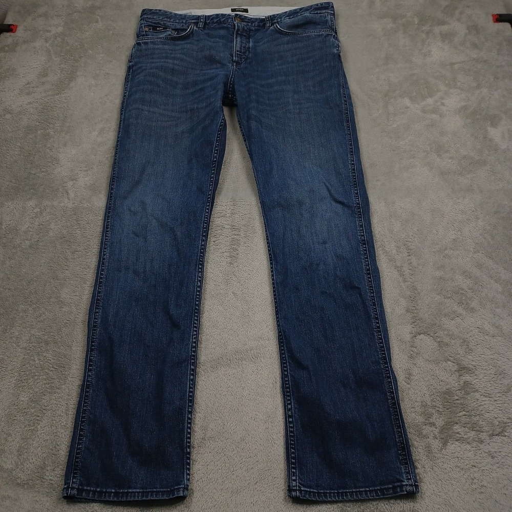 Hugo Boss‎ Jeans Mens 36x32 Blue Denim Delaware Straight Preppy Casual Stretch